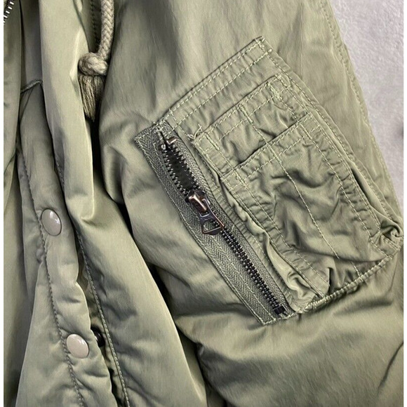 Ralph Lauren Denim & Supply Jacket Medium Green Military Down Sherpa Lined Hood - Picture 4 of 16